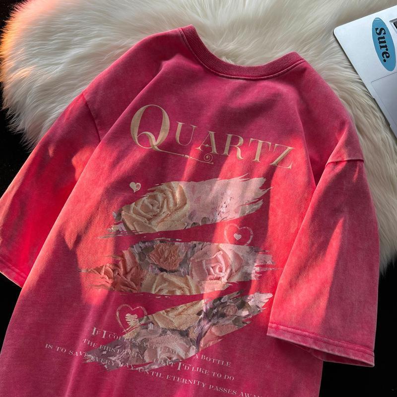 Vintage Rose Oversized Tee