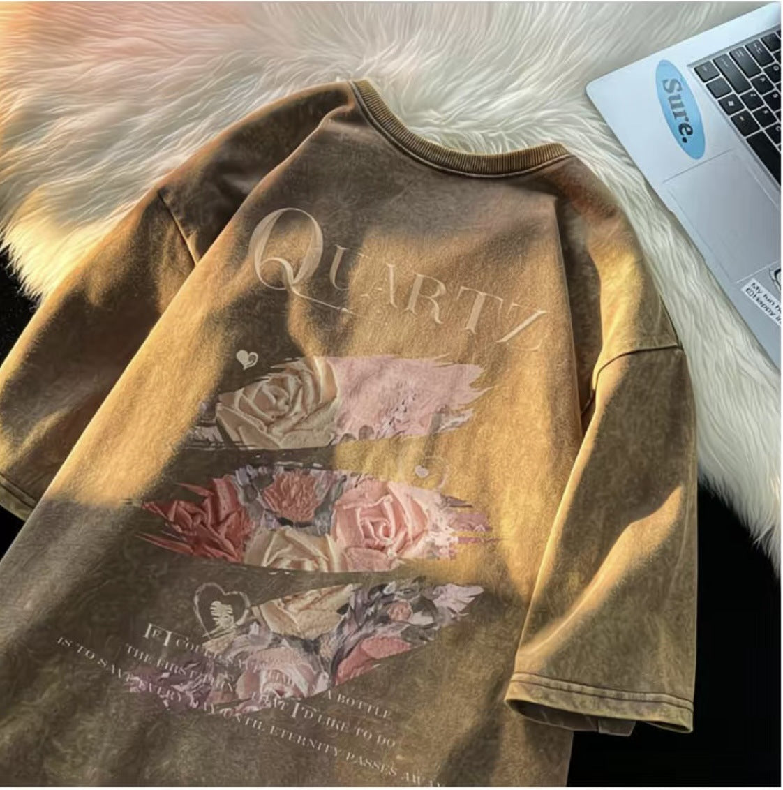 Vintage Rose Oversized Tee